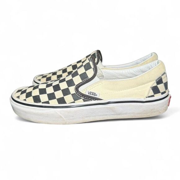 Vans Classic Slip-On Checkerboard Shoes Men’s 6.5 / Women’s 8 Black White Asher - Picture 3 of 8